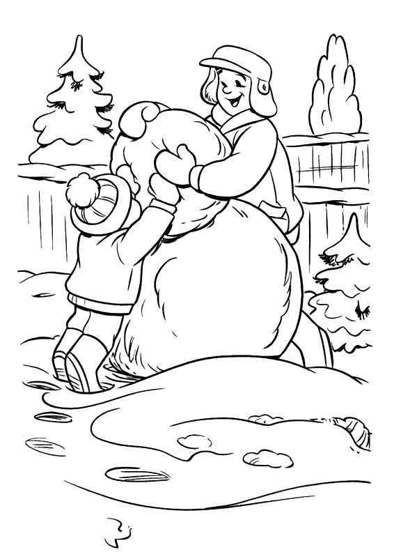 Bałwany kolorowanki